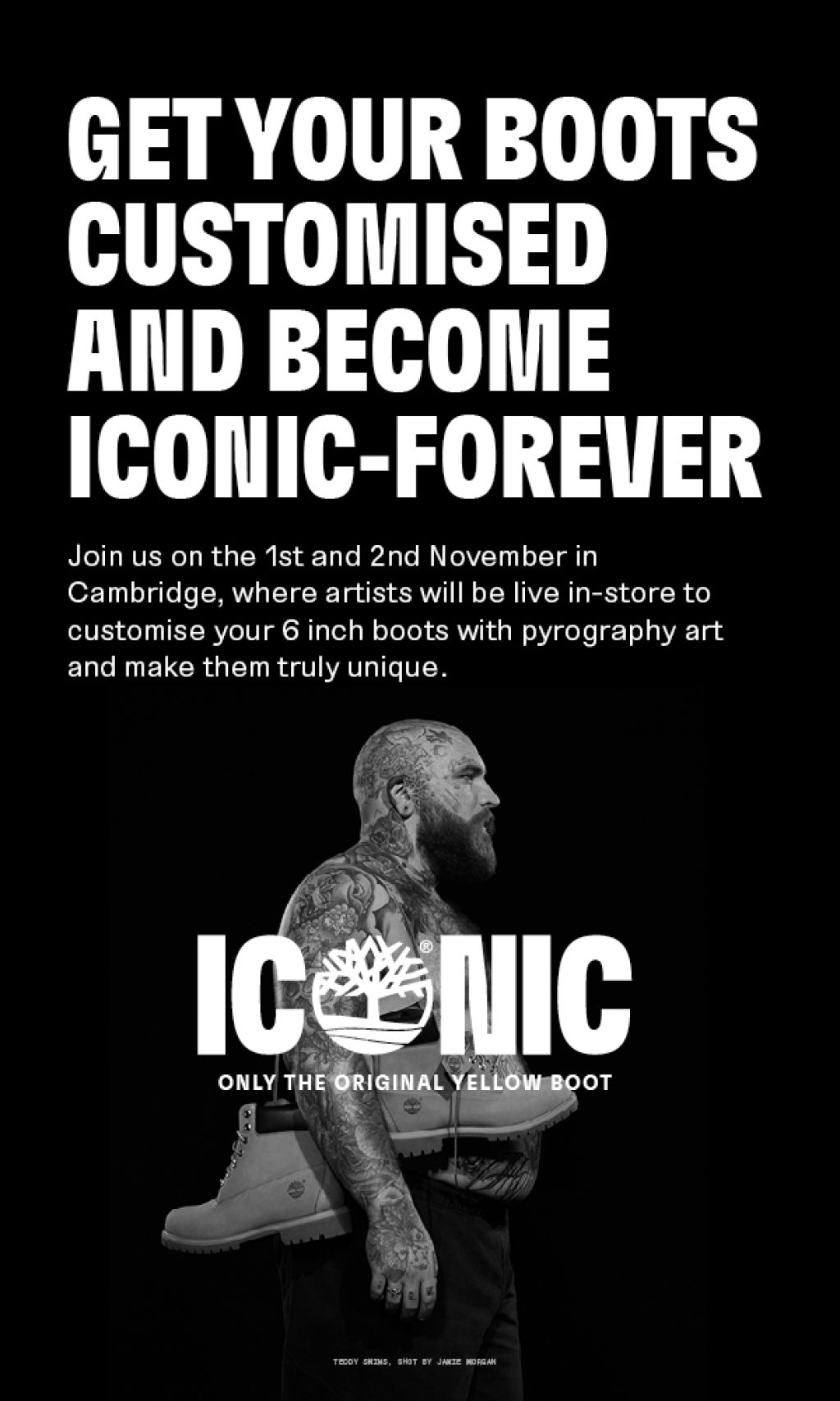Timberland ICONIC Customisation Store Event Cambridge