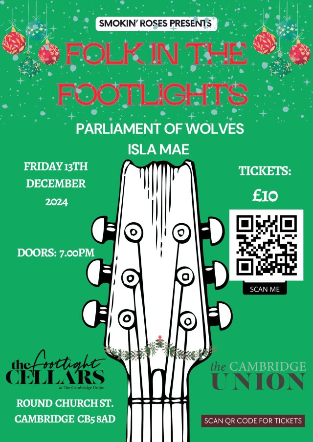 Smokin Roses Presents: Folk in the Footlights ft: Parliament of Wolves, Isla Mae and The Man With a Curduroy Heart