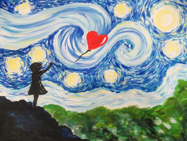 Sip & Paint Starry Night Street Art!